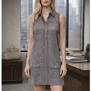 Equipment Femme Silk Lucida Dress Mini Shift Crocodile Print Size M Designer Lux